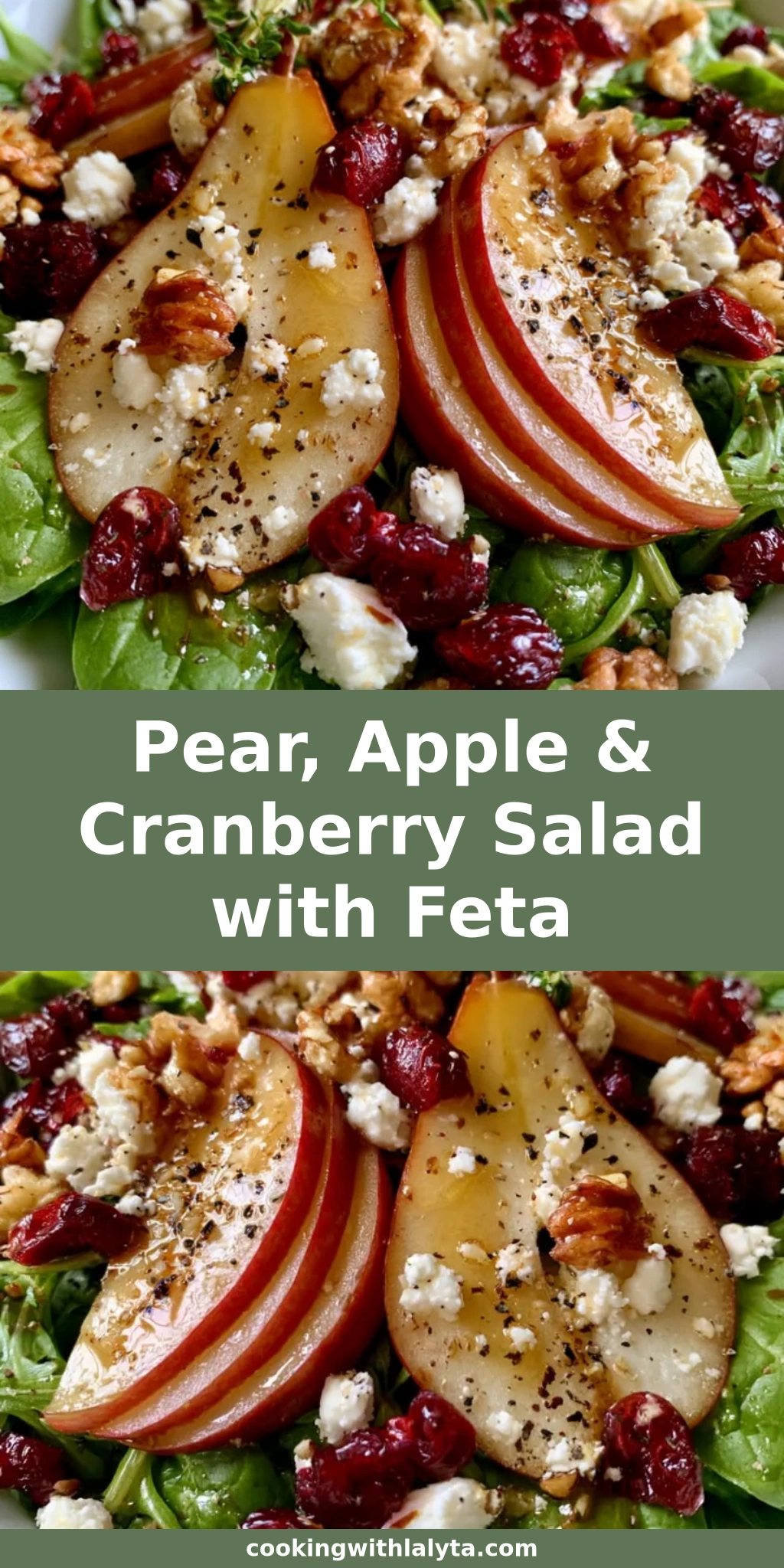 Pear, Apple & Cranberry Salad with Feta