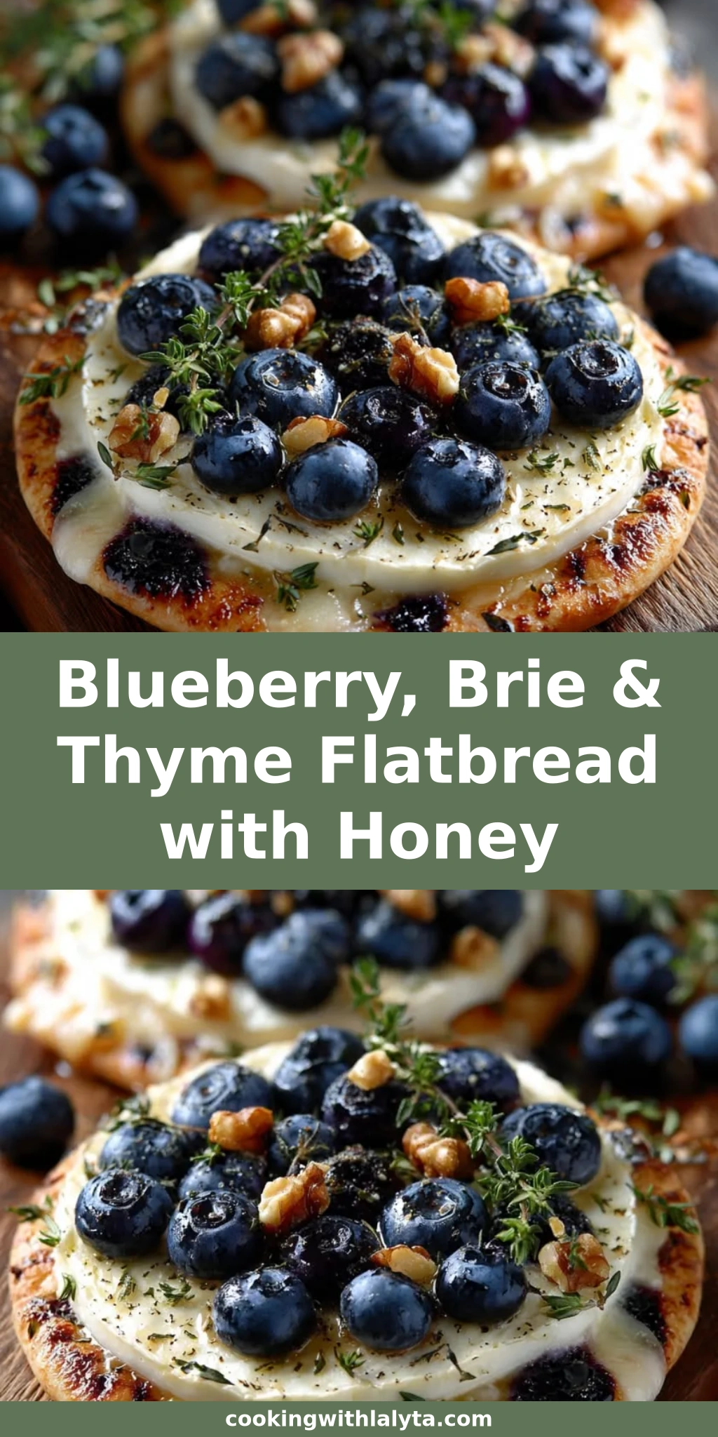 Blueberry, Brie & Thyme Flatbread with Honey