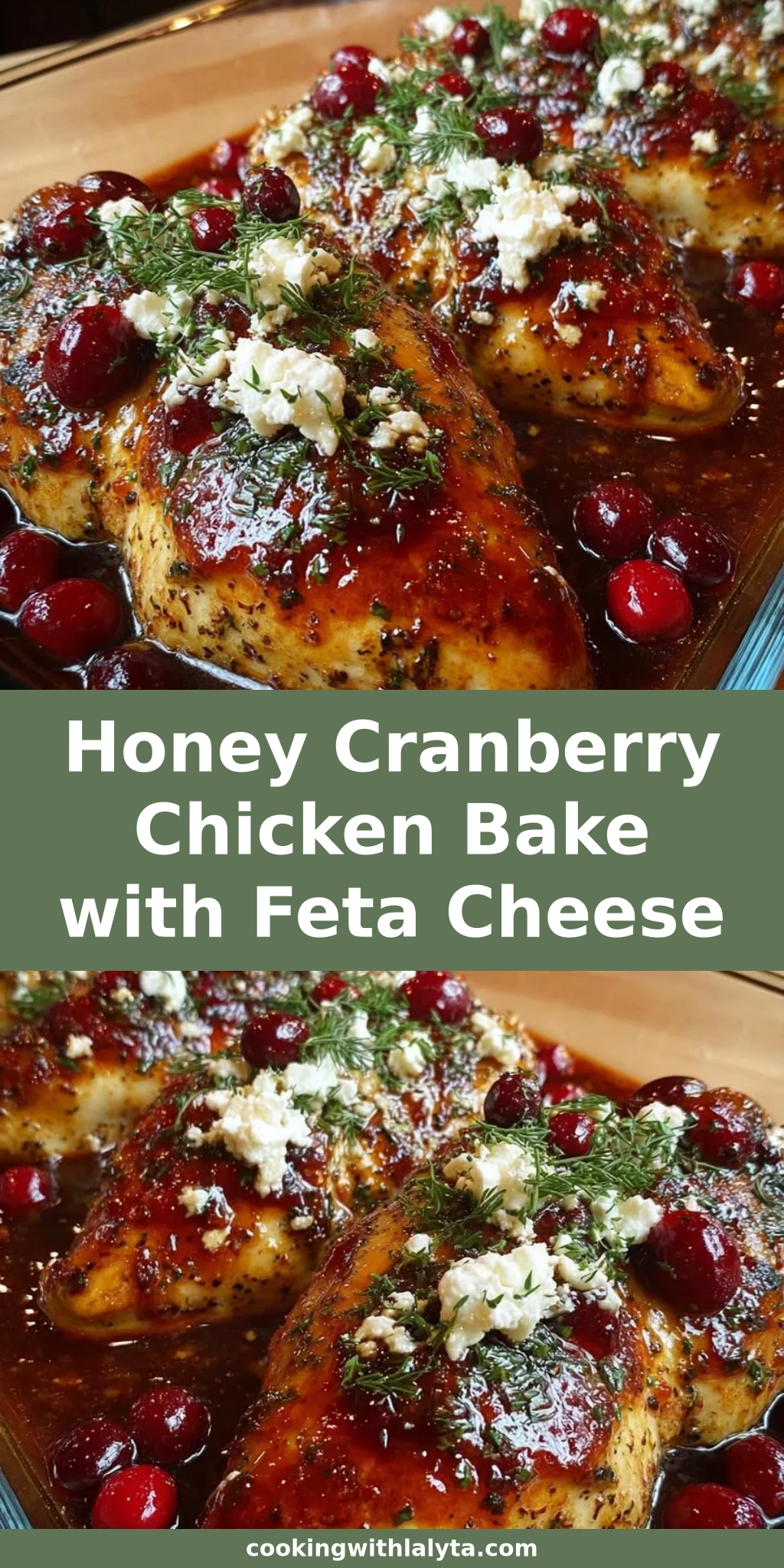 Honey Cranberry Chicken Bake with Feta Cheese