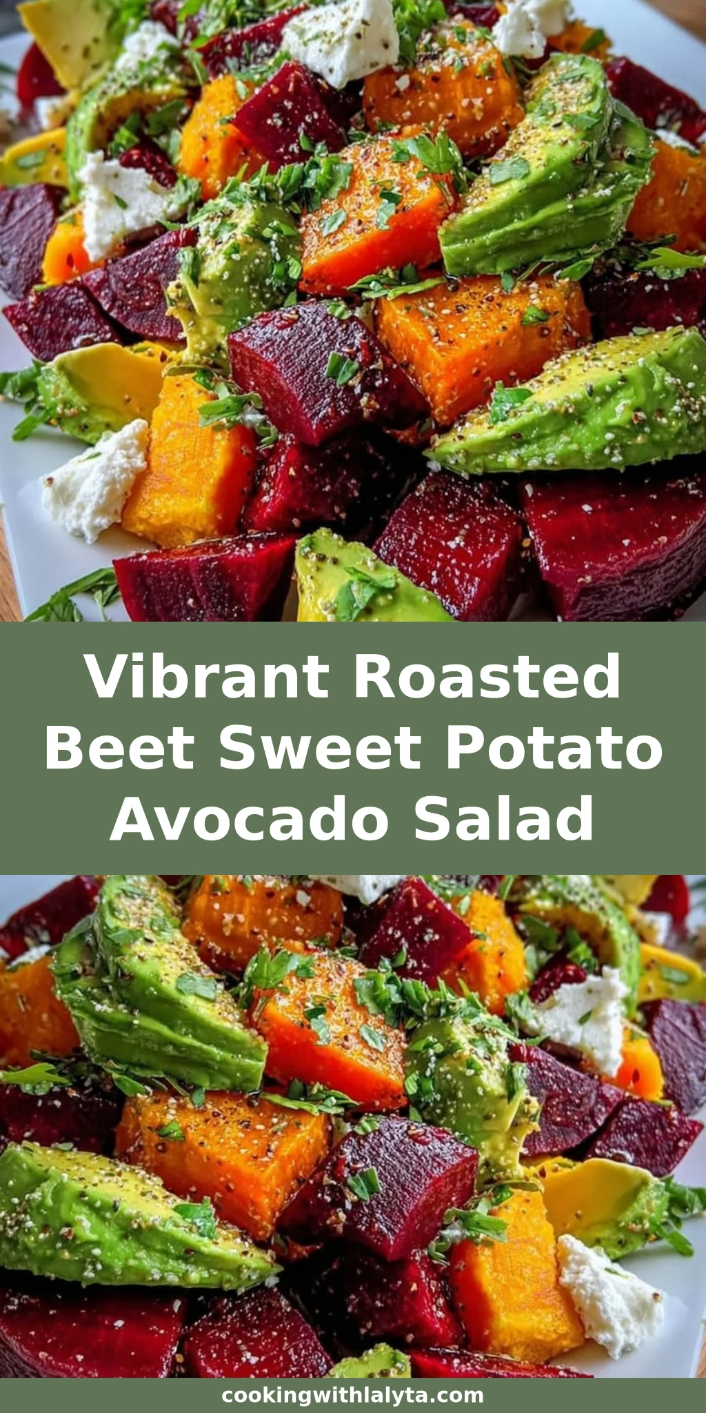 Vibrant Roasted Beet Sweet Potato Avocado Salad