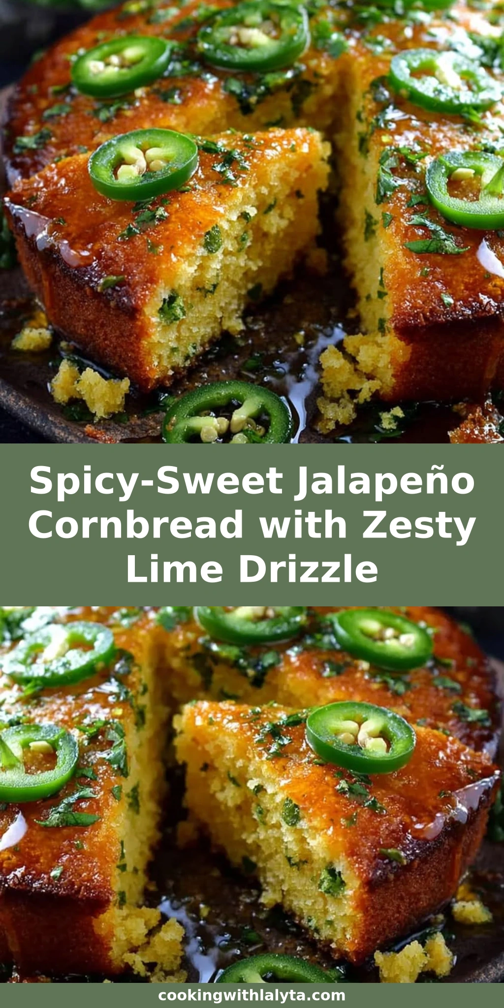 Spicy-Sweet Jalapeño Cornbread with Zesty Lime Drizzle