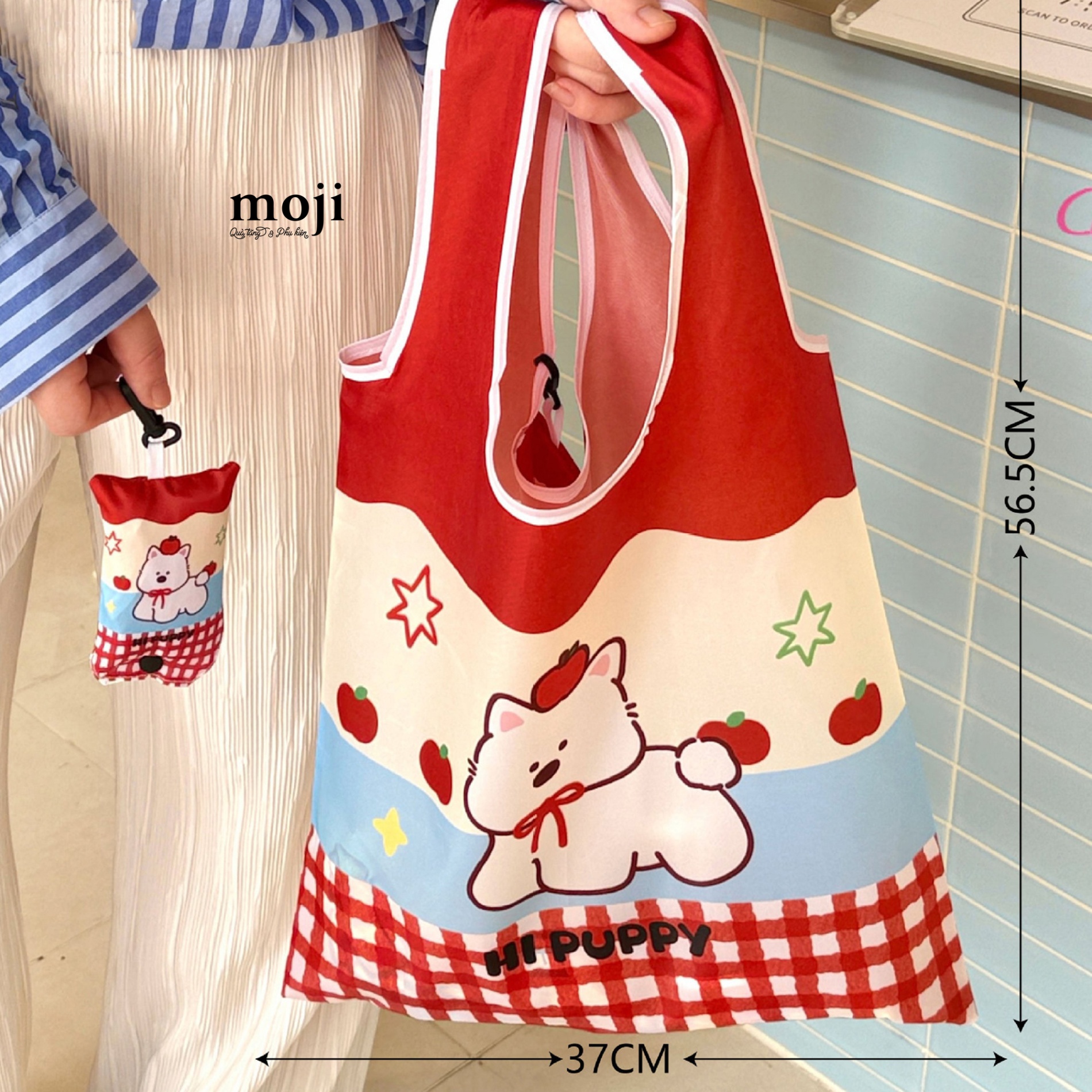 B.202 Túi đeo vai gấp gọn Hi puppy dog fruit 37x56