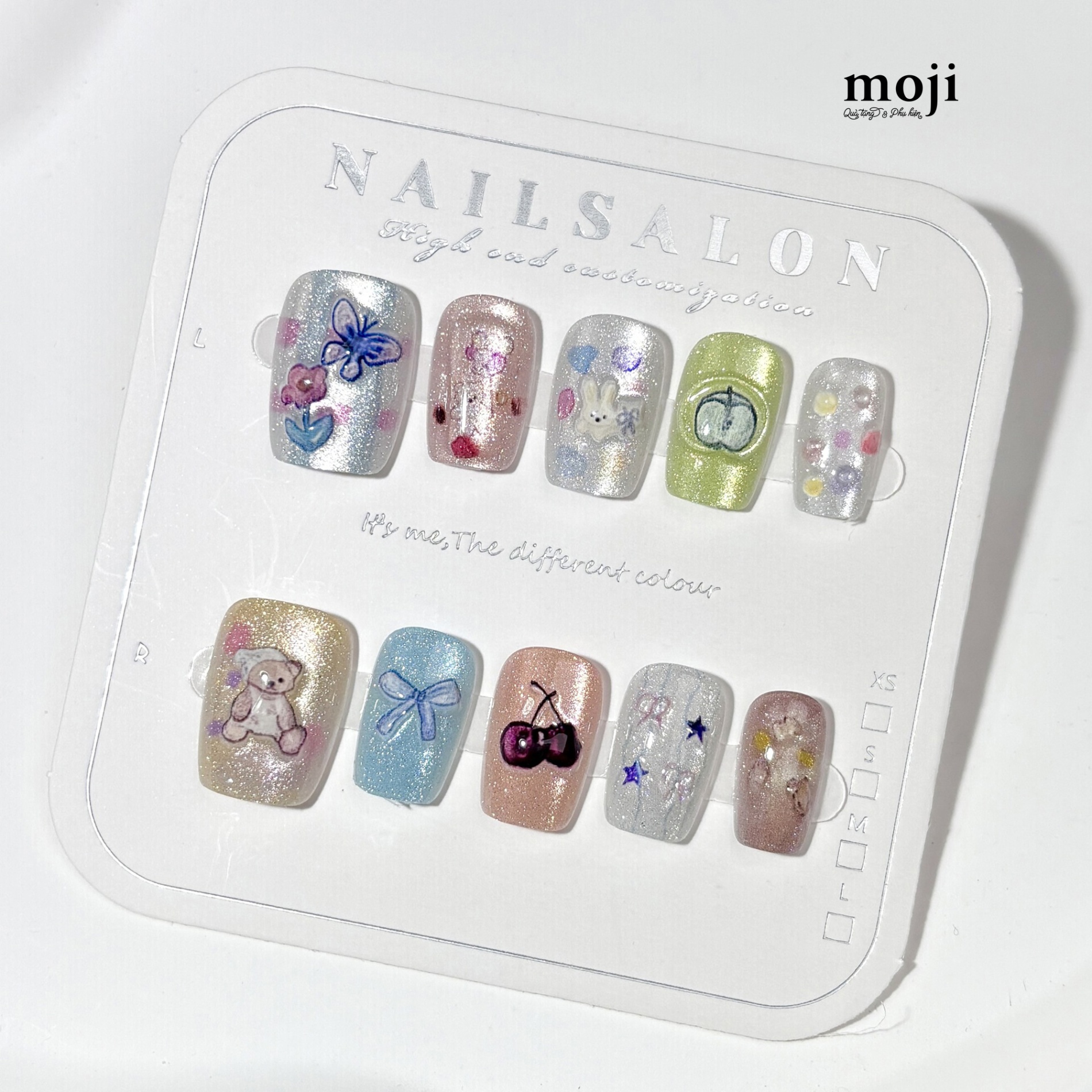 Móng tay giả Cute animals fruits and else WY317 set30