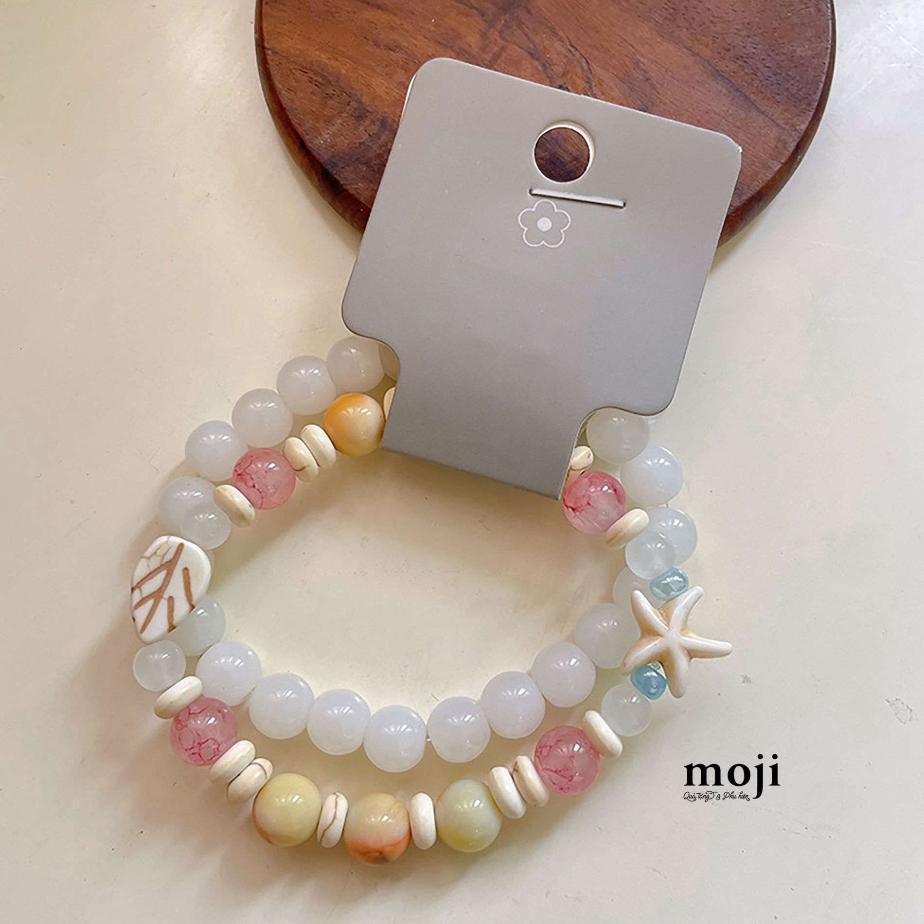 Vòng tay set2 Ocean sao biển lá nhỏ chuỗi hạt phối màu