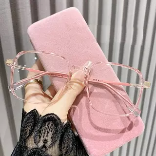 Kính mắt cận (0-4 độ cận) Hàn Quốc gọng vuông bằng nhựa và hợp kim, khung to, phong cách Hàn Quốc