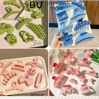 Set 8 món kẹp tóc cỡ lớn xinh xắn thời trang phong cách Hàn Quốc cho bạn gái giúp tóc gọn gàng