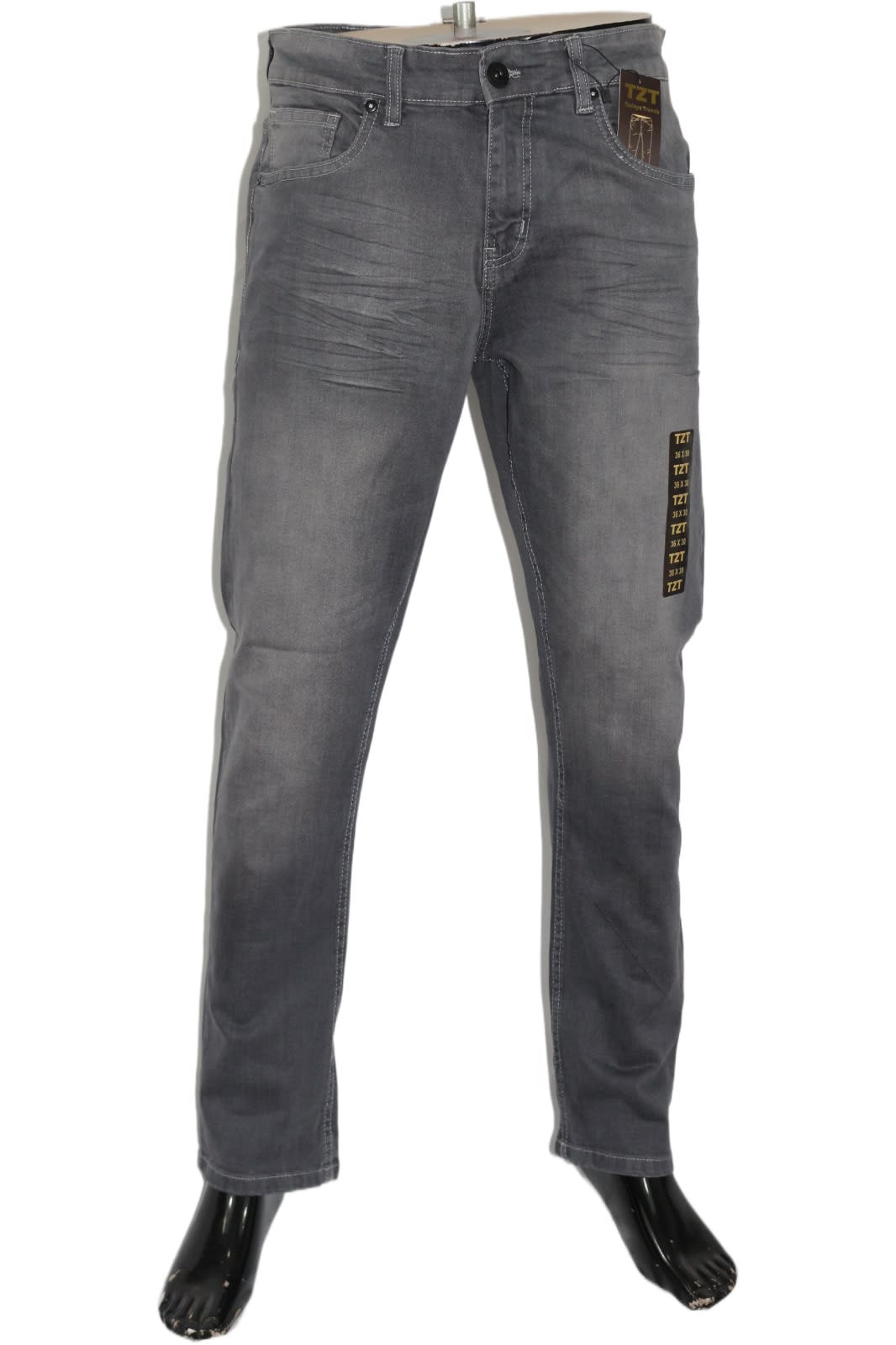 Men’s Slim Fit Stretch Denim Jeans – Black, Ice Blue, Dark Blue & Gray - Image 5