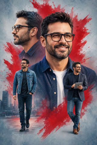 Cinematic Multiple Pose Character Poster AI Image Prompt