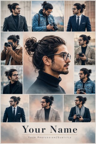 Creative Professional Profile Collage AI Prompt - Custom Text