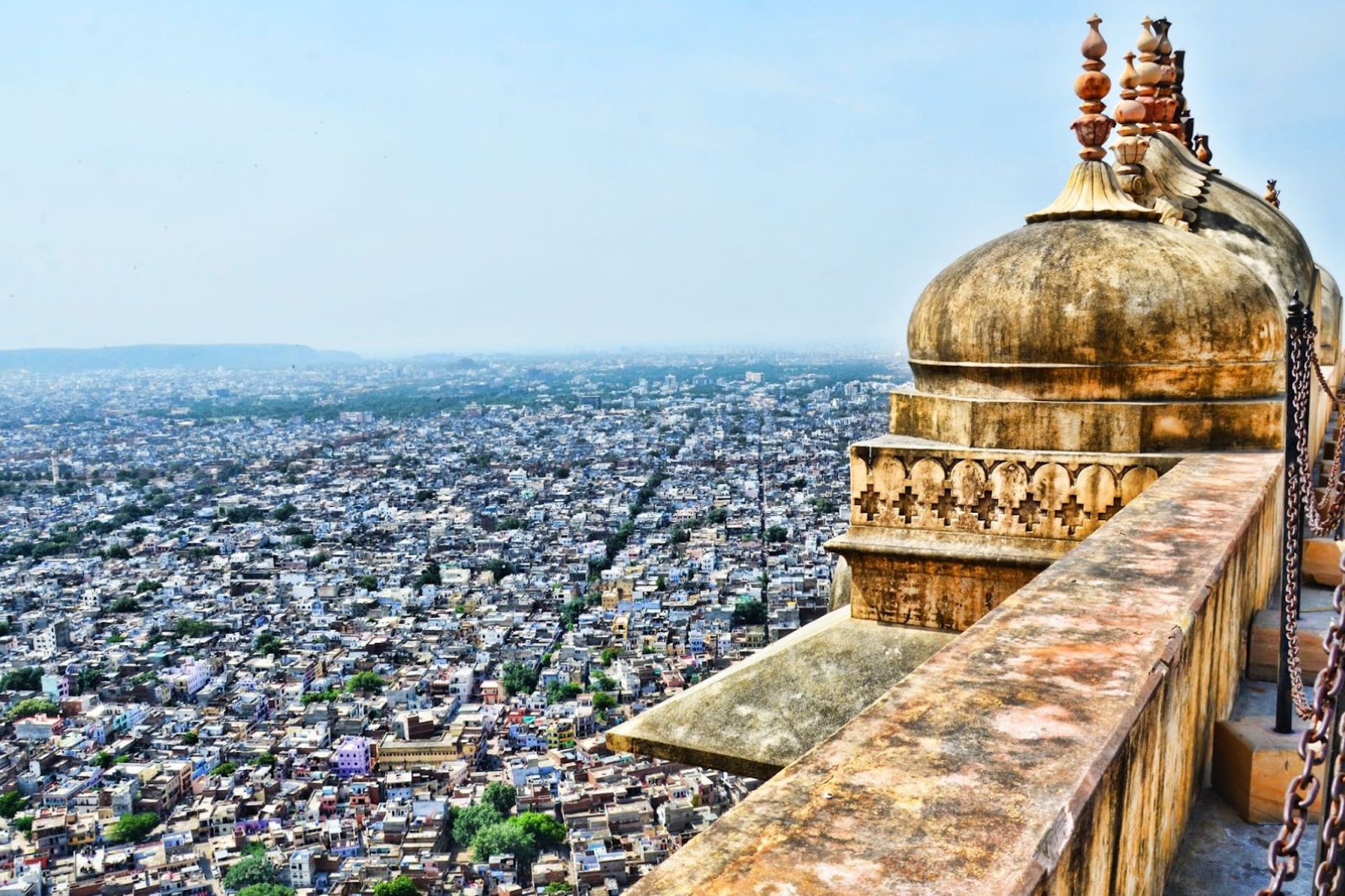 Panoramic view of Jaipur from Nahargarh Fort at sunrise