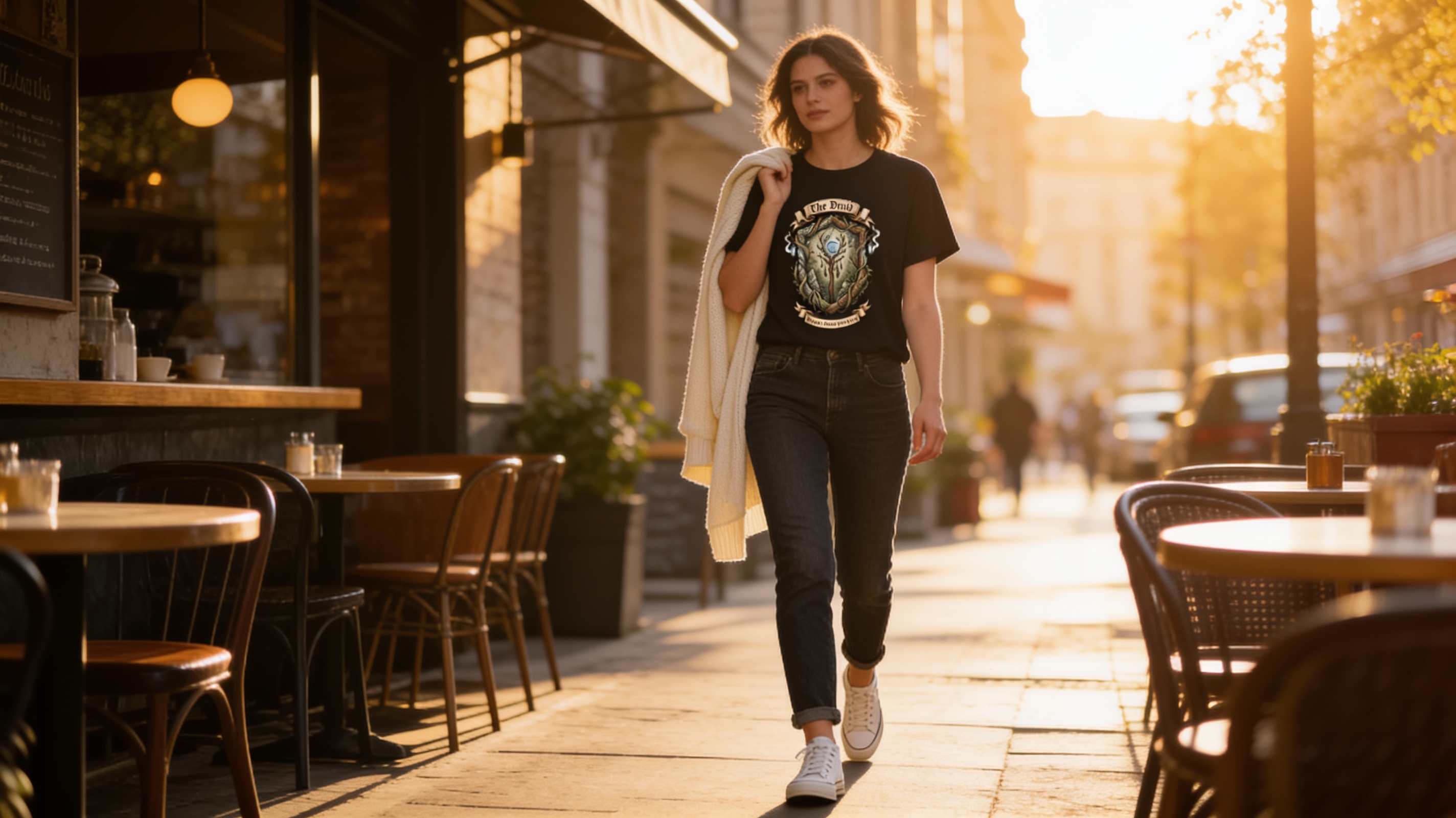 Camiseta bem cuidada em look do dia a dia, pronta para usar