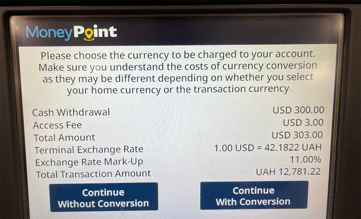 CVS ATM screen