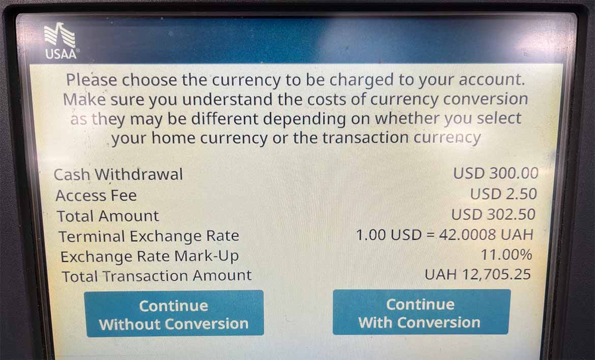 Kroger ATM screen
