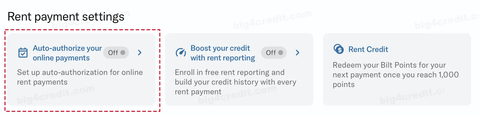 Screenshot of a Bilt Rewards account