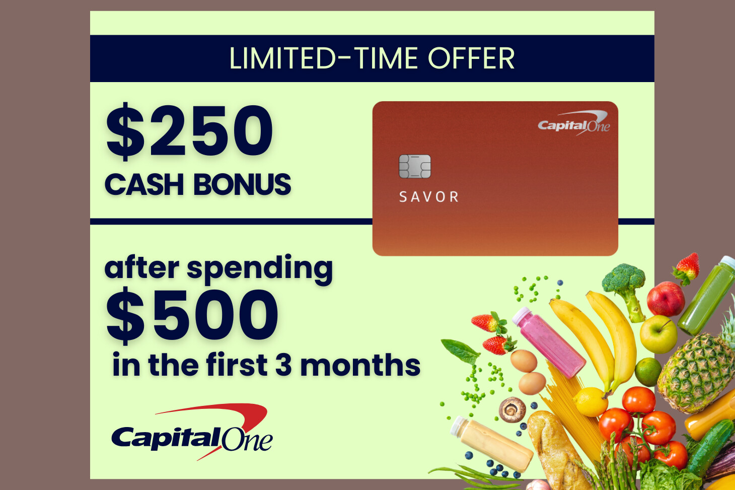 Capital One Savor Limited-Time Offer: $250 Cash Bonus After $500 Spend