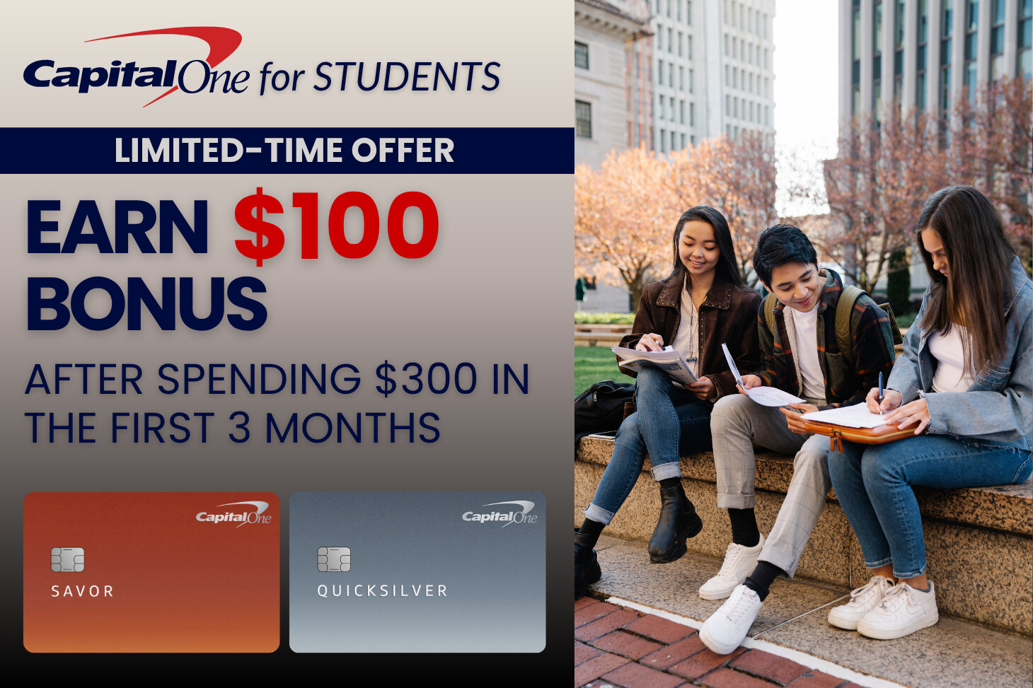 Capital One Student Credit Cards Get Limited-Time $100 Welcome Bonus