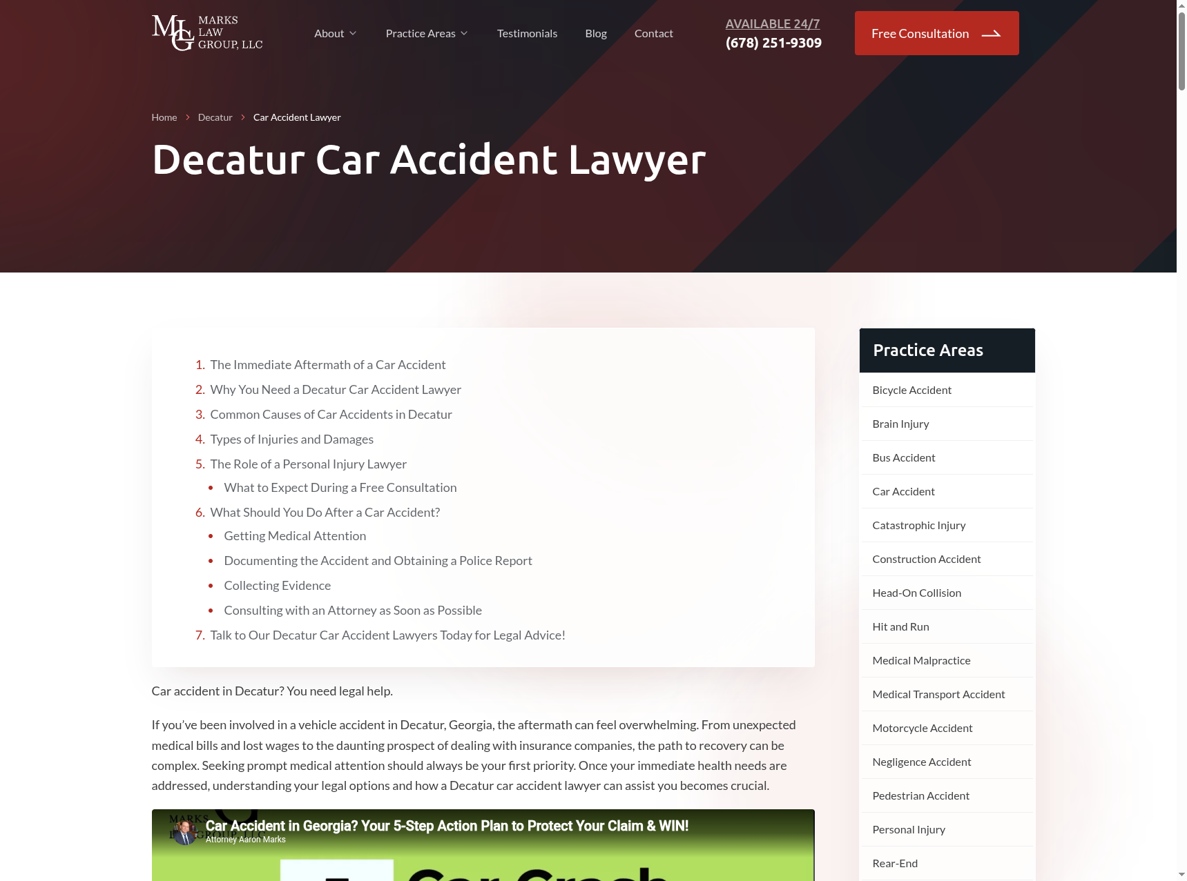 Detalle de un servicio legal de Marks Law Group