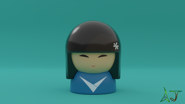 A Doll Modeled off an umbrella handle