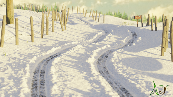 A Snowy scene based on blender-Guru's Snow Tutorial