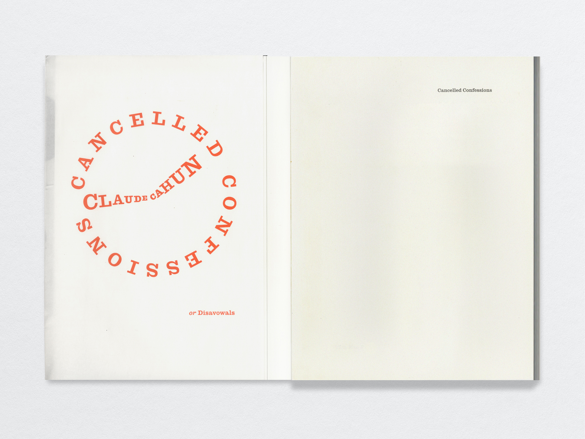 Cancelled Confessions inside front cover