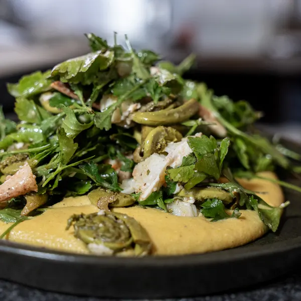 Salade de homard et polenta crémeuse