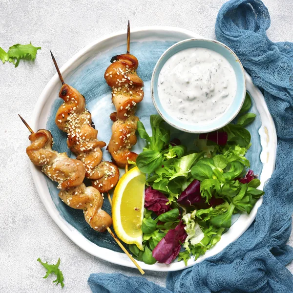 Brochettes de poulet caramélisé