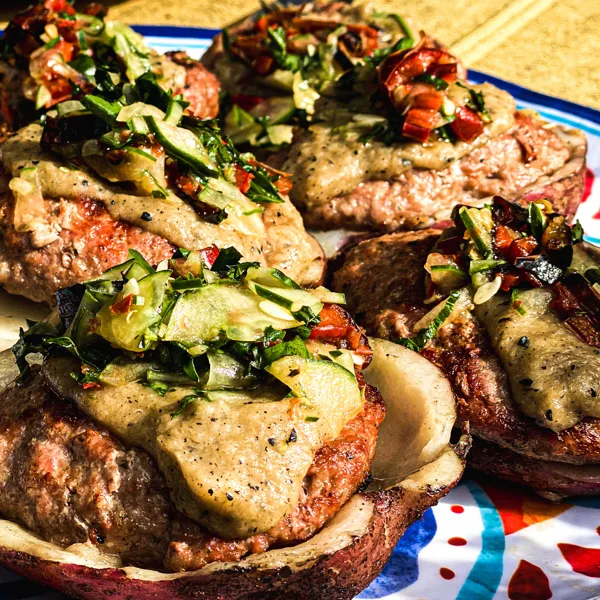 Burger au porc et pommé