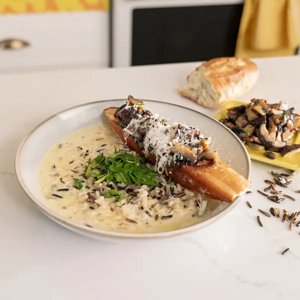 Soupe au riz et champignons