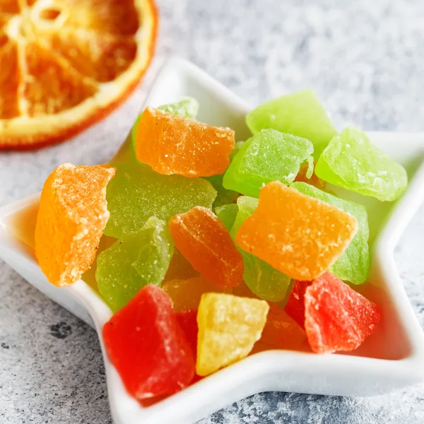 Jujubes maison aux litchis, pêches et cerises