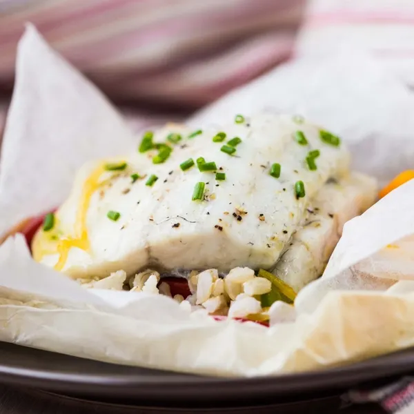 Papillotes de sébaste à la fleur d’ail