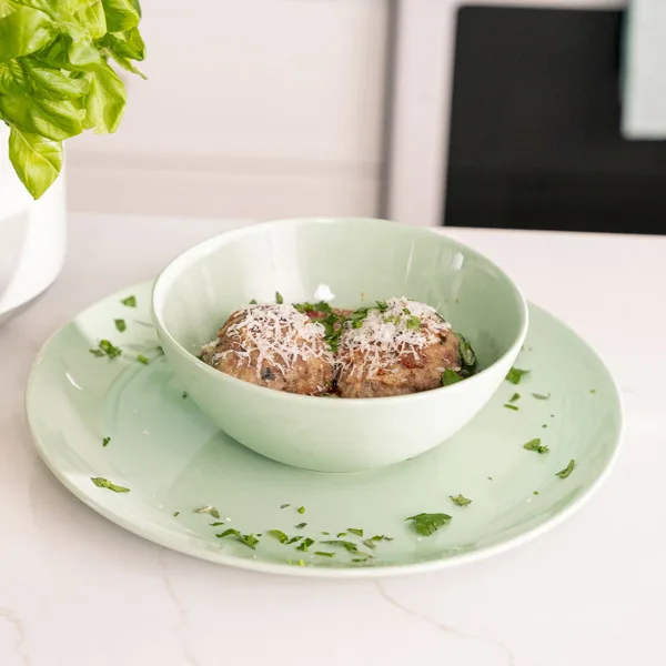 Boulettes de viande et riz, sauce marinara
