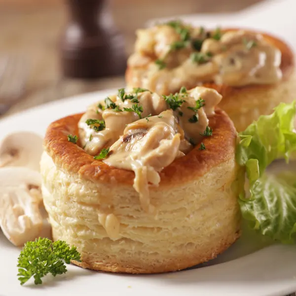 Poulet à la King et vol-au-vents maison