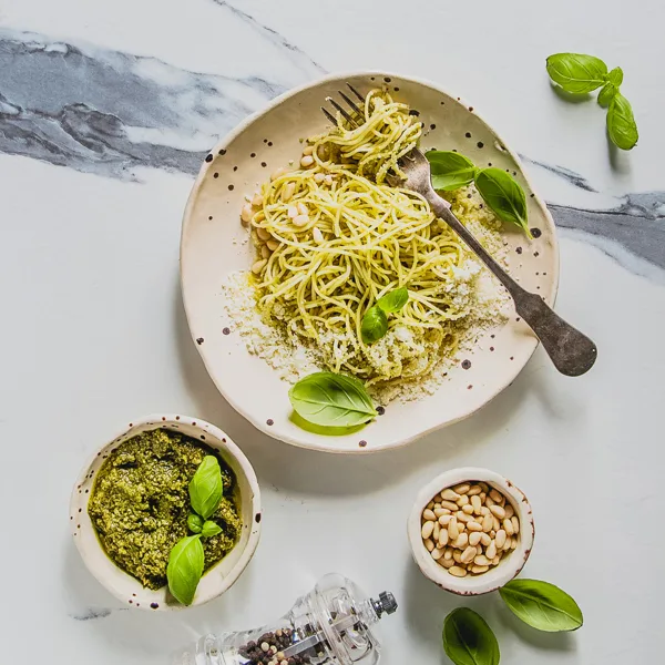 Spaghetti de blé au pesto de brocoli