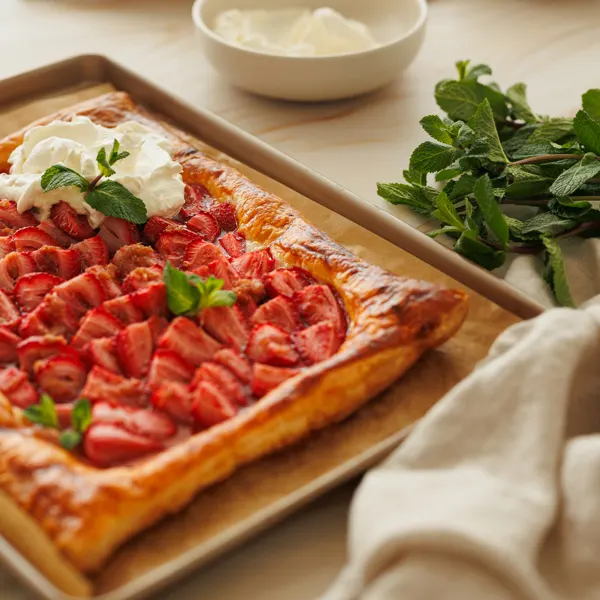 Tarte feuilletée à la fraise et au gingembre