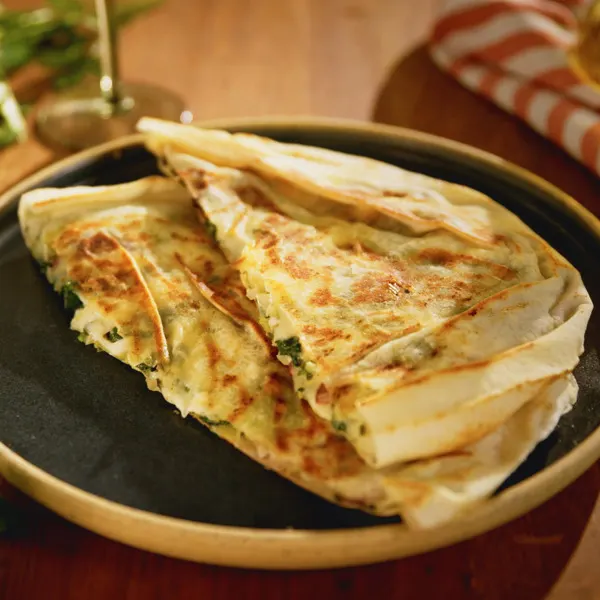 Pita aux deux fromages et épinards