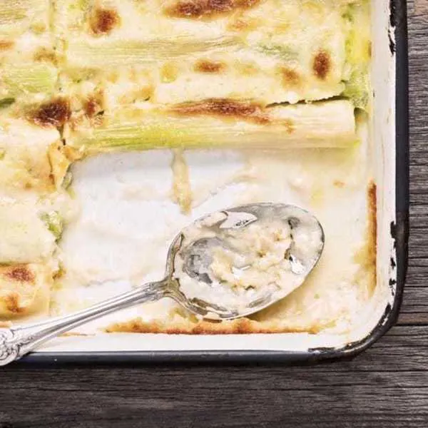 Gratin poireaux jambon