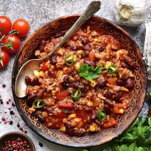 Chili con carne mexicain au bœuf