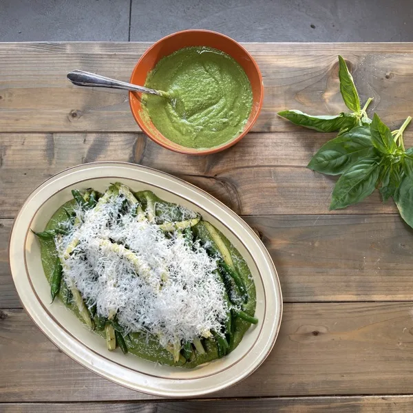 Salade et pesto de haricots