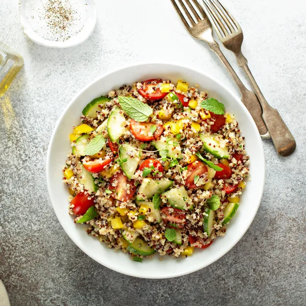 Taboulé au quinoa et halloumi