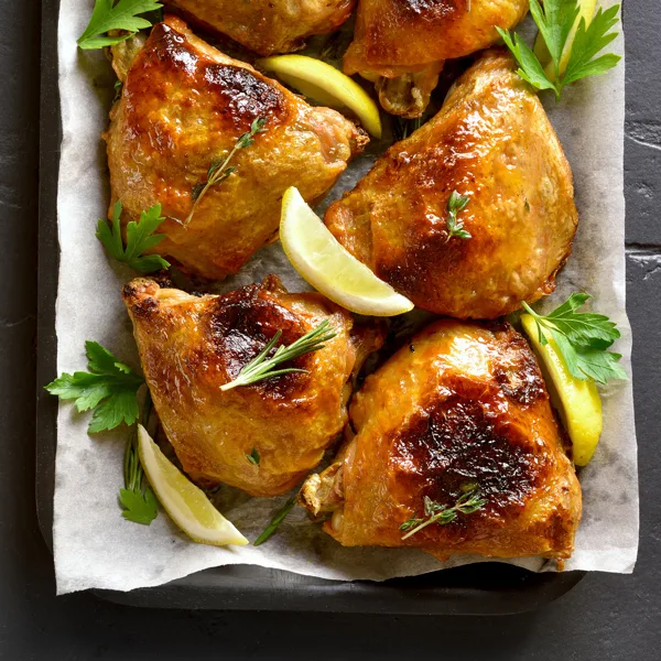 Cuisses de poulet moutarde à l'ancienne et érable
