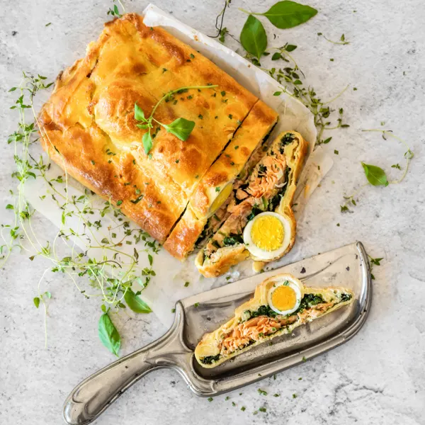 Saumon en pâte feuilletée (koulibiac)