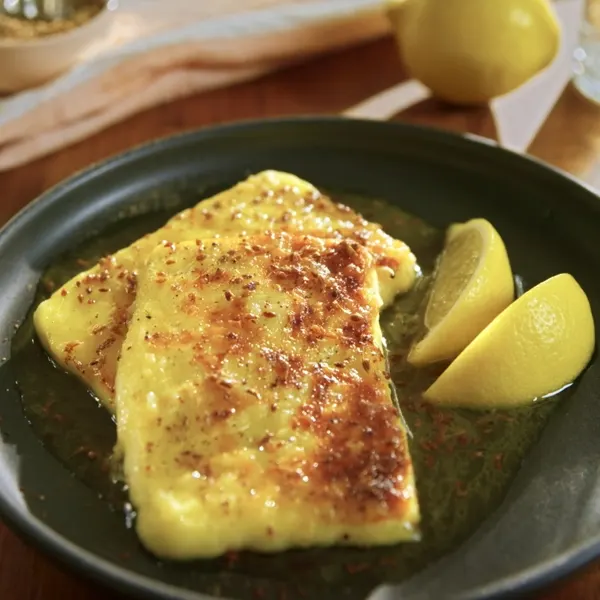 Fromage halloumi flambé