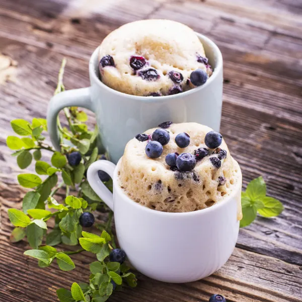 Muffin aux bleuets au micro-ondes