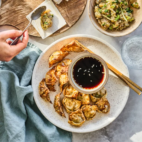 Dumplings aux crevettes à la friteuse à air