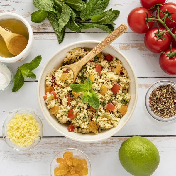 Salade de couscous et pois chiches à la marocaine