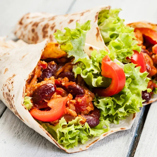 Burritos au boeuf et aux haricots noirs