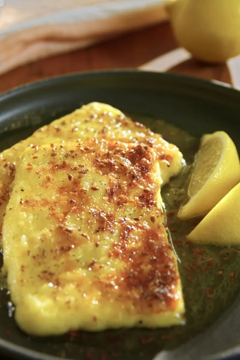 Fromage halloumi flambé