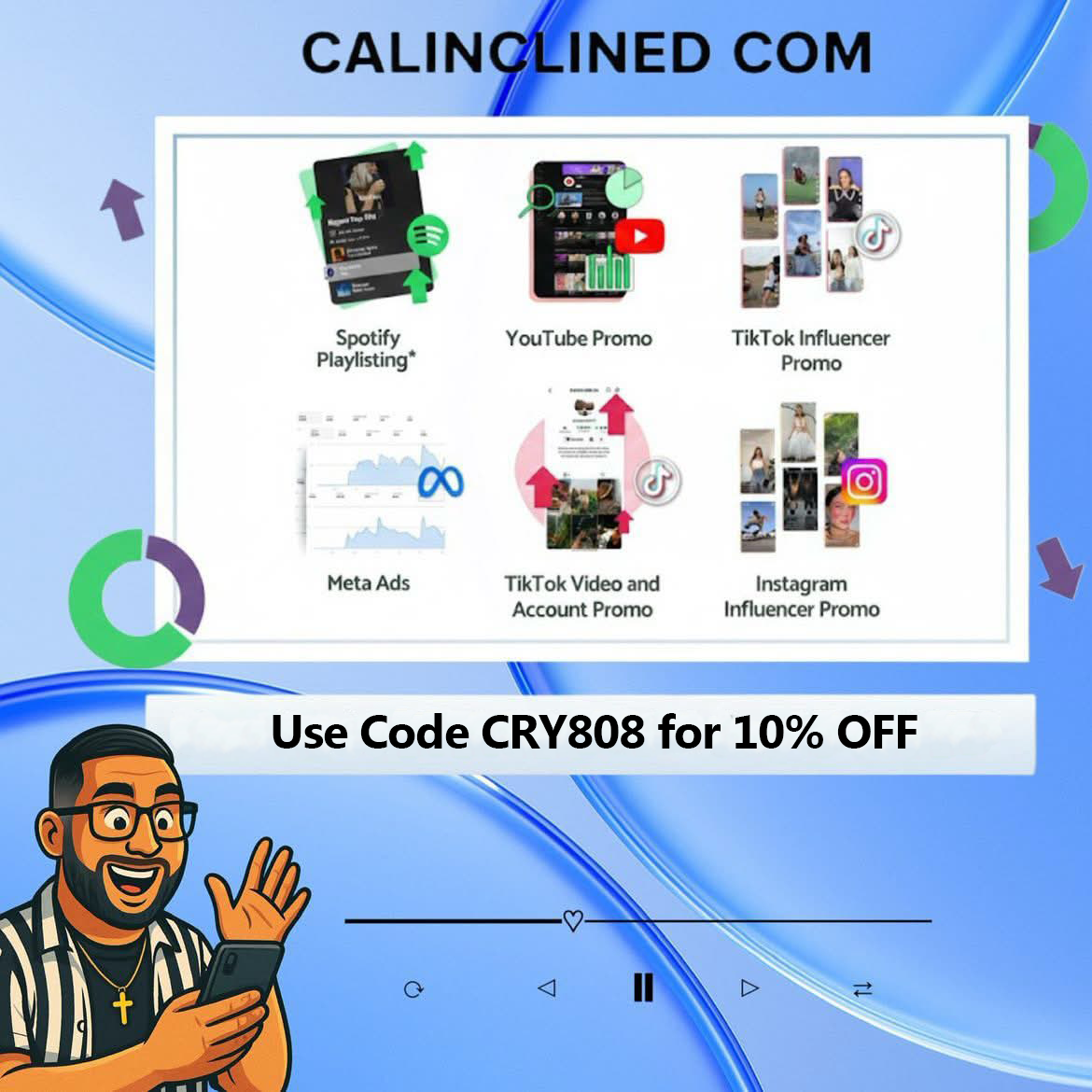 Apply 10% off all services with the promo code "Cry808".