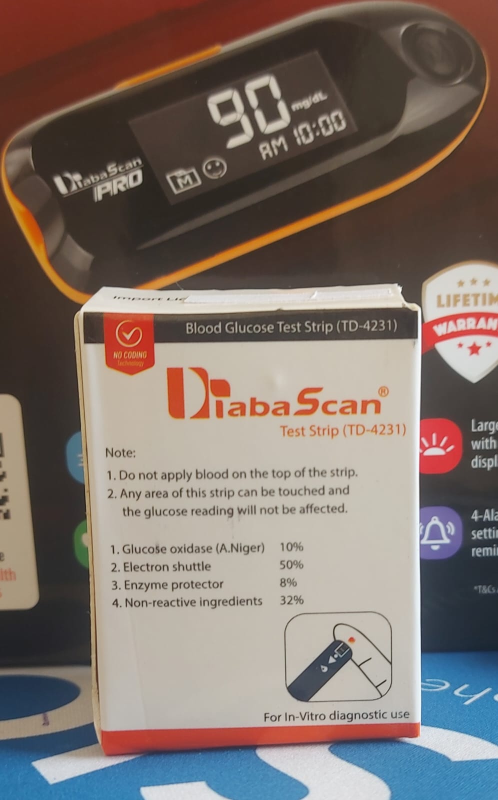 DiabaScan Blood Glucose Test Strip(TD-4231)