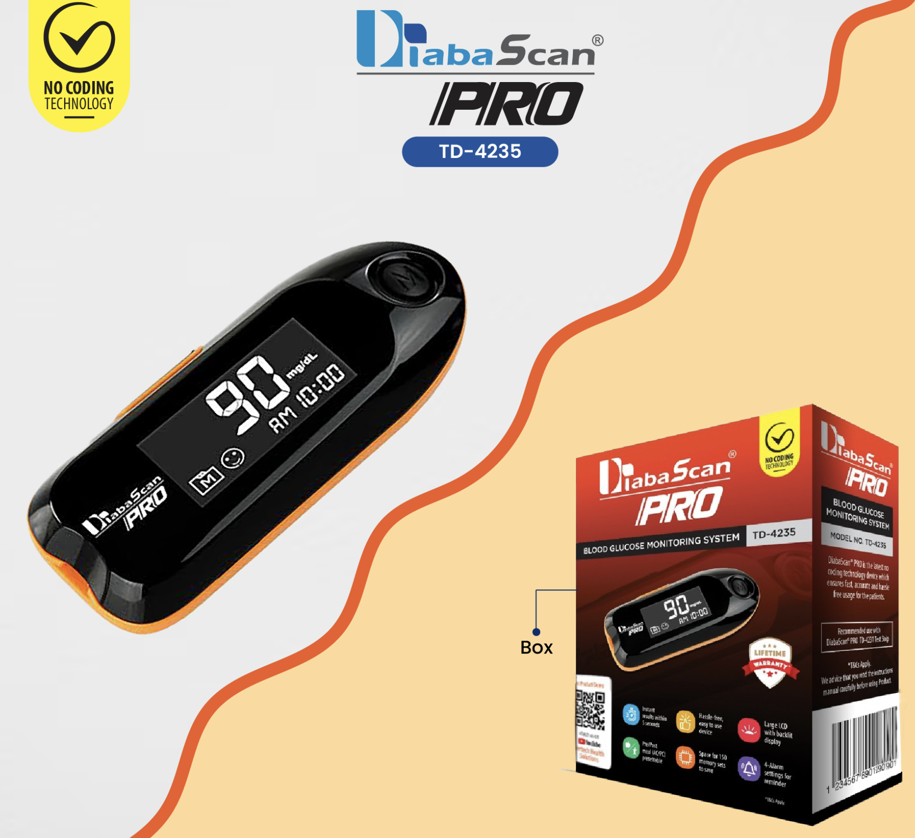 Diabascan Pro Glucometer Monitoring System (TD-4235)